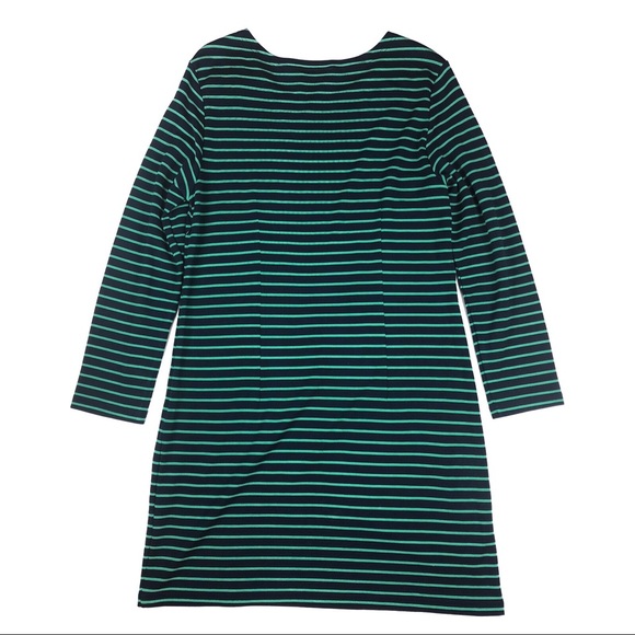 Sail to Sable navy & green striped nautical dress gold button details size m - Picture 2 of 5